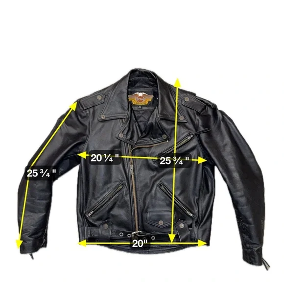 Vintage 90's Harley Davidson Shovelhead Leather Double Rider Jacket